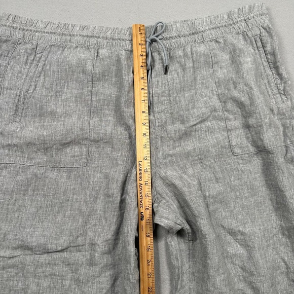 Athleta 100% Linen Retreat Wide Leg Pants‎ Womens 3X Relaxed Fit High Rise Gray - Picture 6 of 11